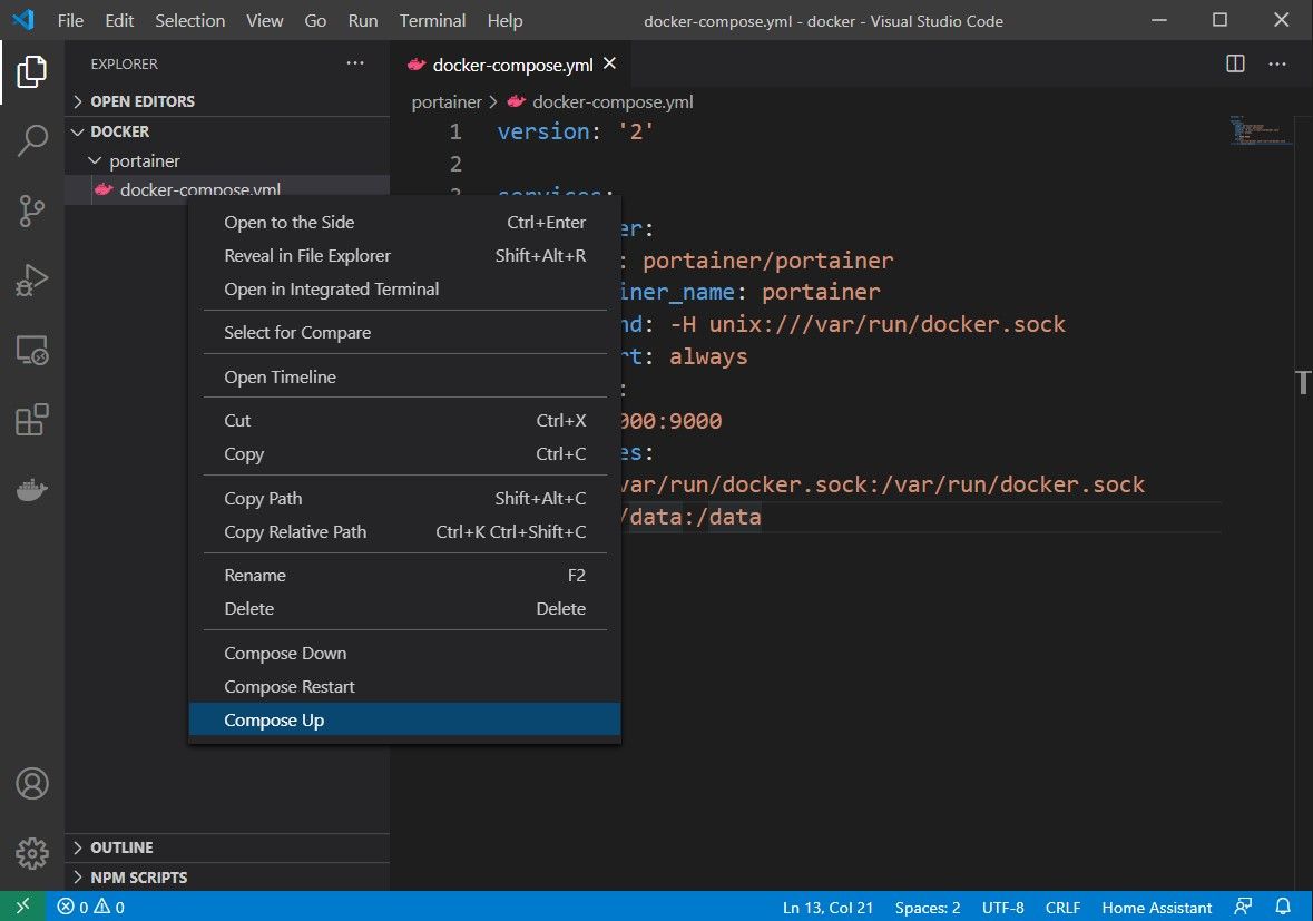 Run docker containers using VSCode and docker-compose| No Terminal needed